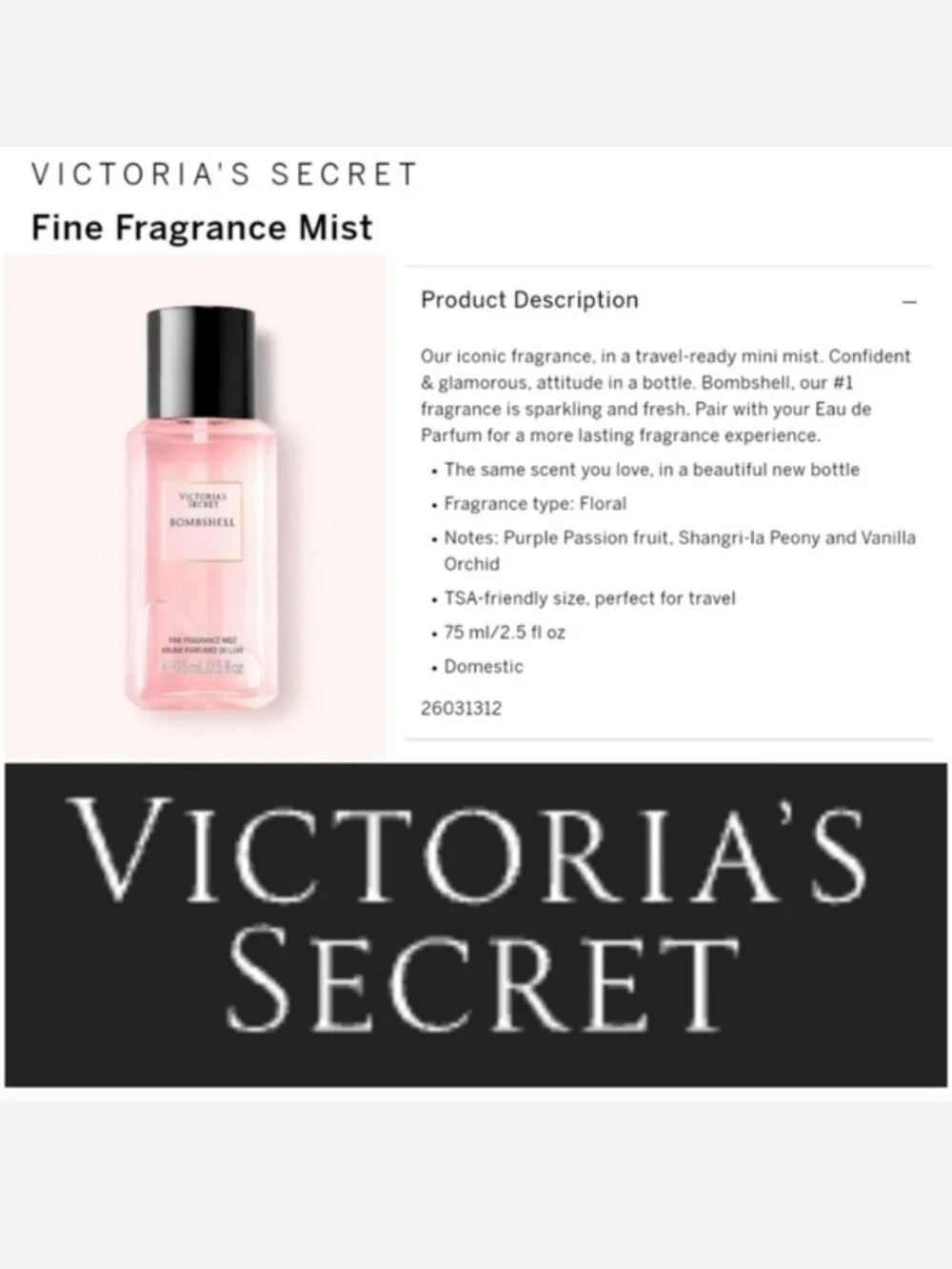 Victoria's secret bombshell travel fine fragrance NEW!
