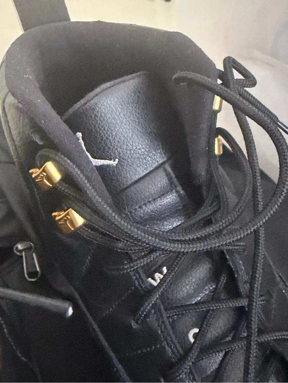 Jordan Men's Black Sneakers with Gold Accents