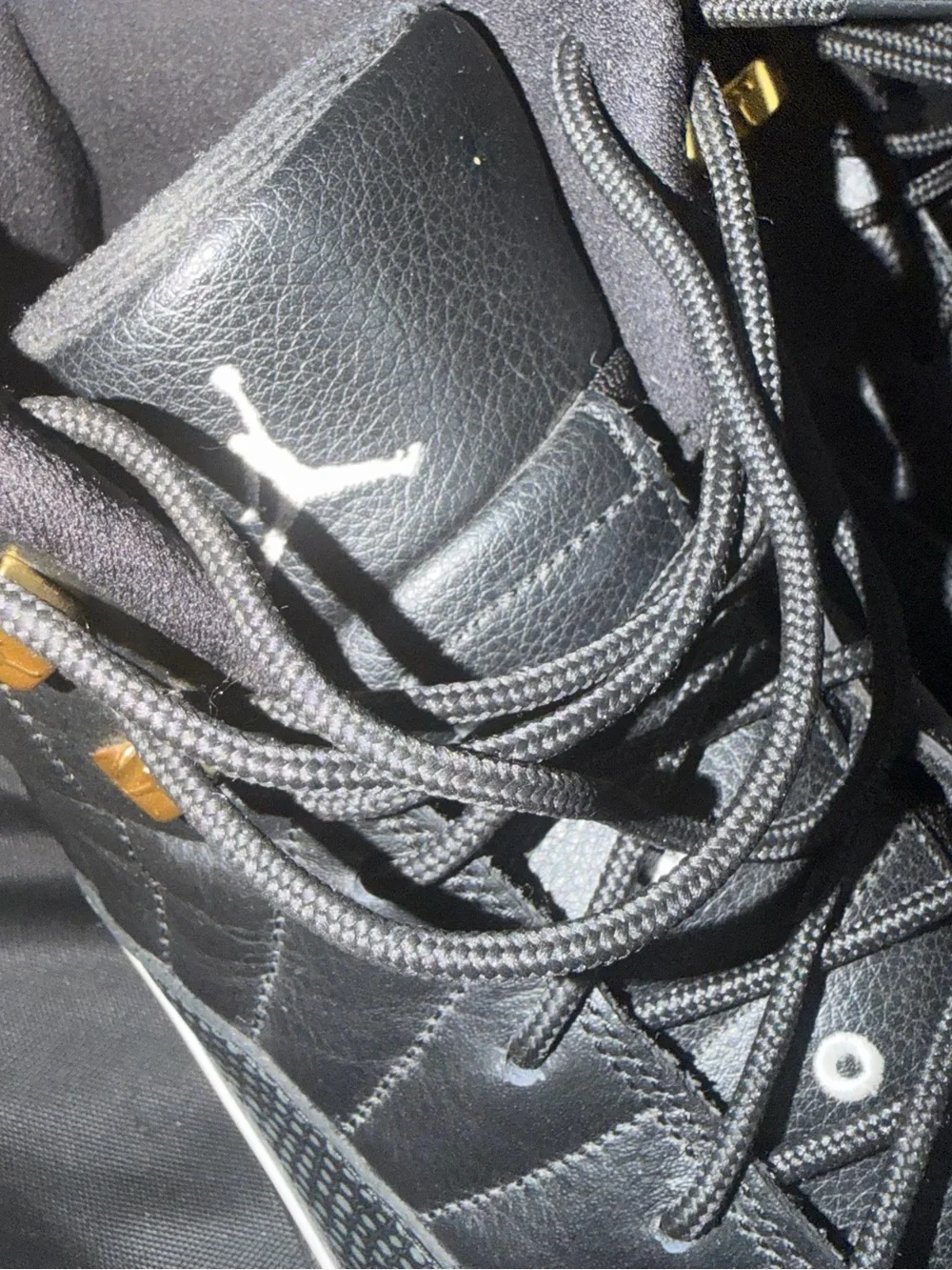 Jordan Men's Black Sneakers with Gold Accents