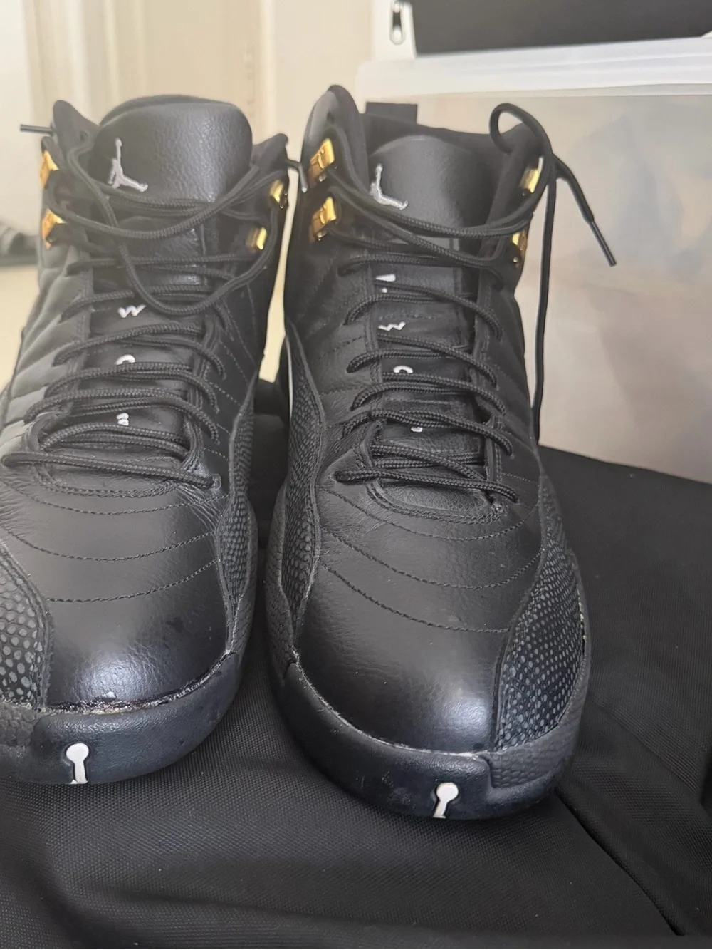 Jordan Men's Black Sneakers with Gold Accents