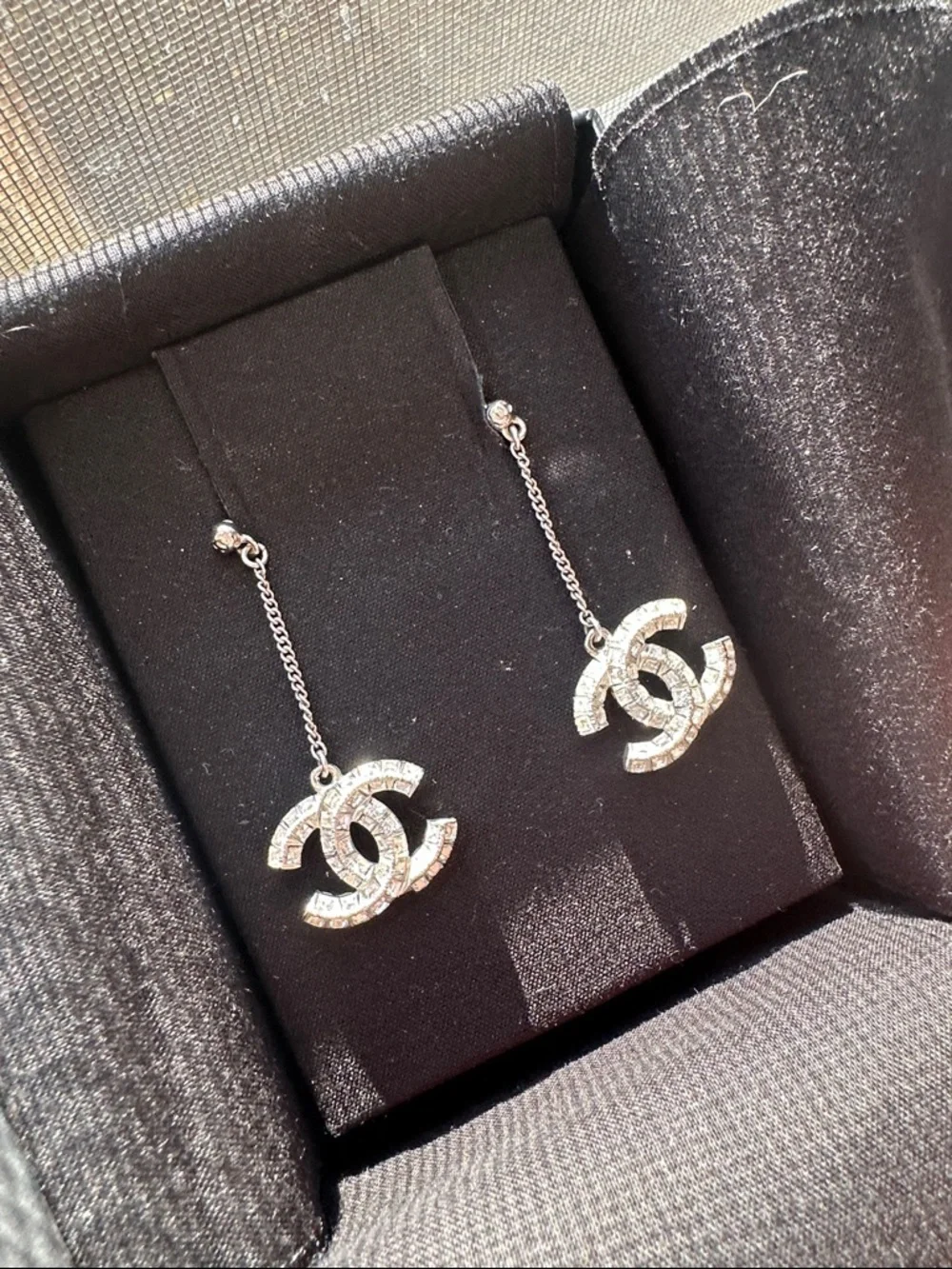 CHANEL silver tone