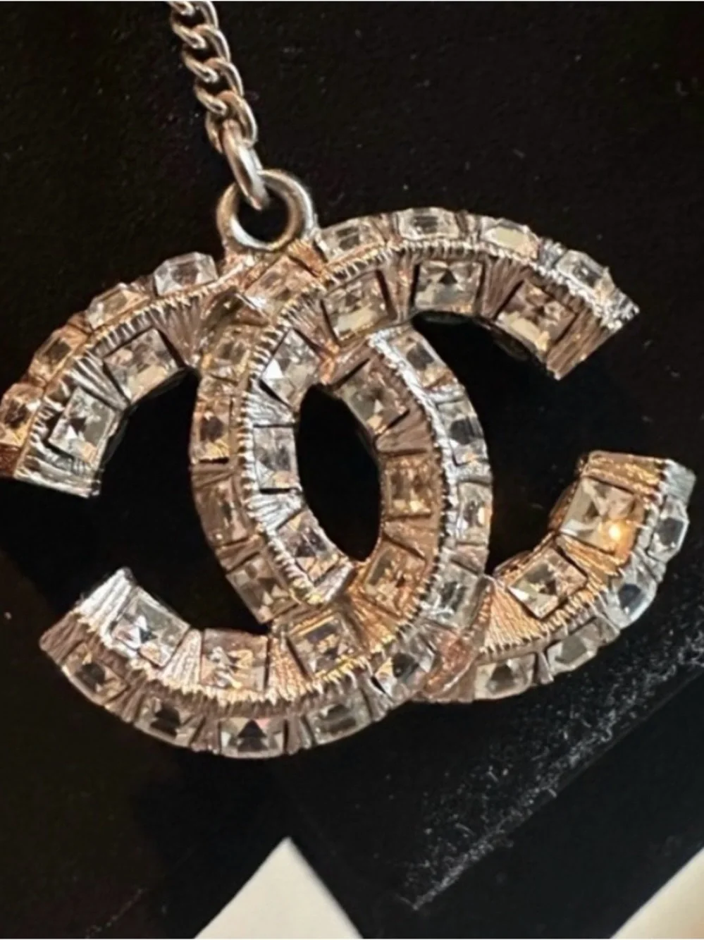 CHANEL silver tone