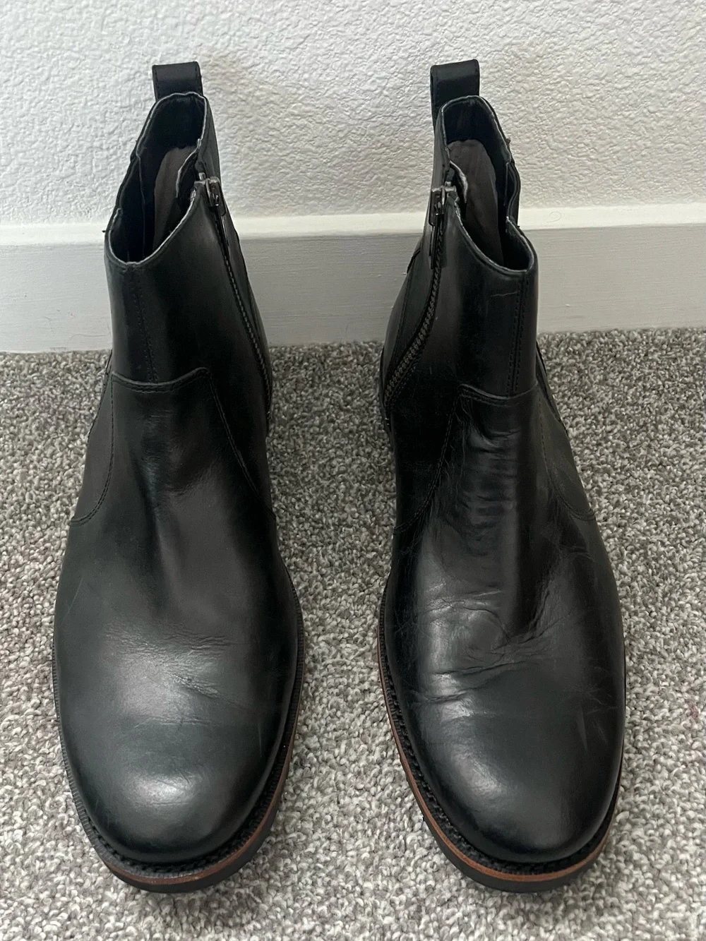 Men’s Timberland Black Leather Ankle Boots, size US 12