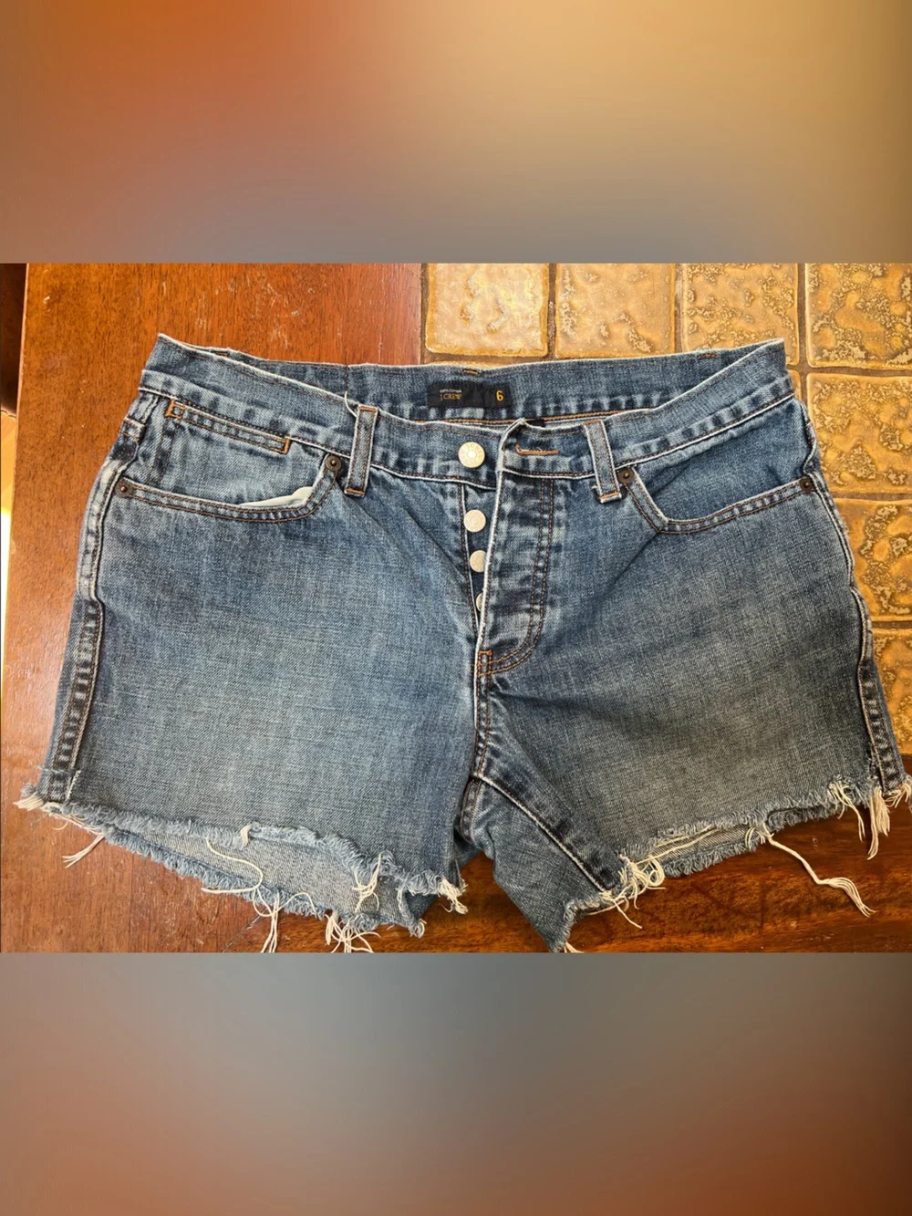 J. Crew Distressed Blue Denim Cutoff Shorts