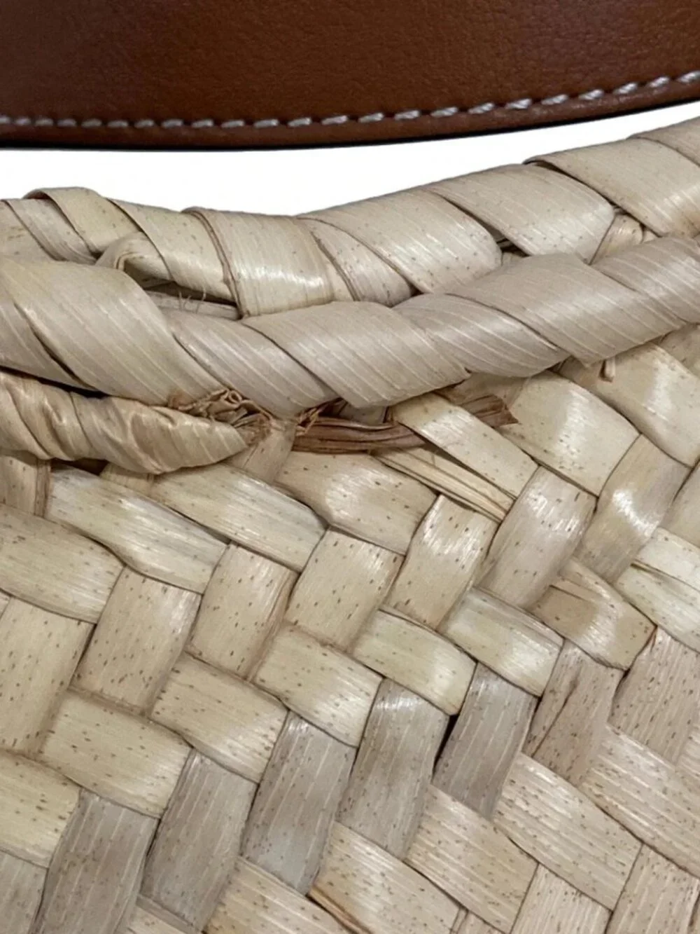 LOEWE Basket Bag Small Natural (Beige) Tan (Brown) Palm Leaf Calf Leather