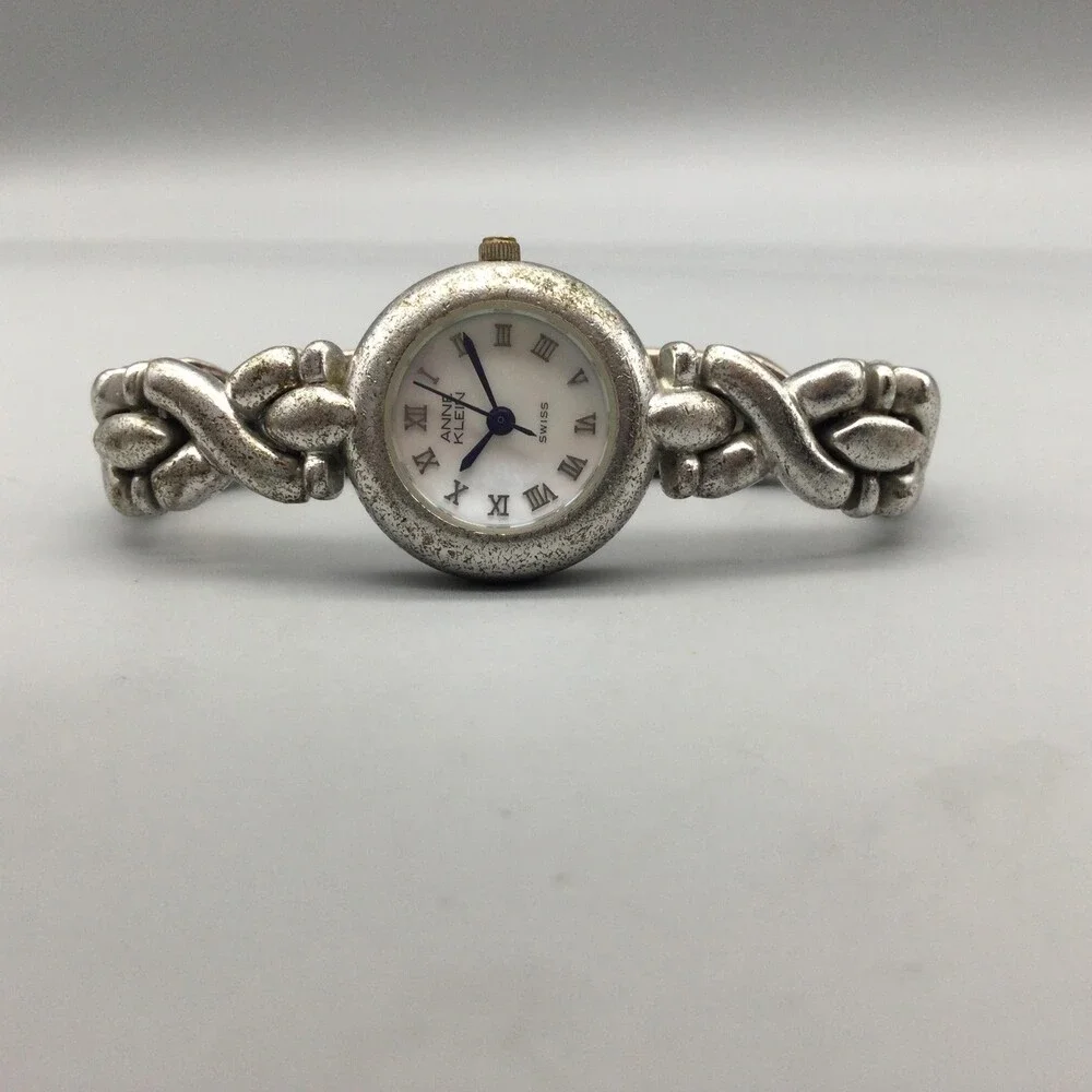 Vintage Anne Klein Womens Watch 22mm Sterling Silver 925 New Battery 5.25