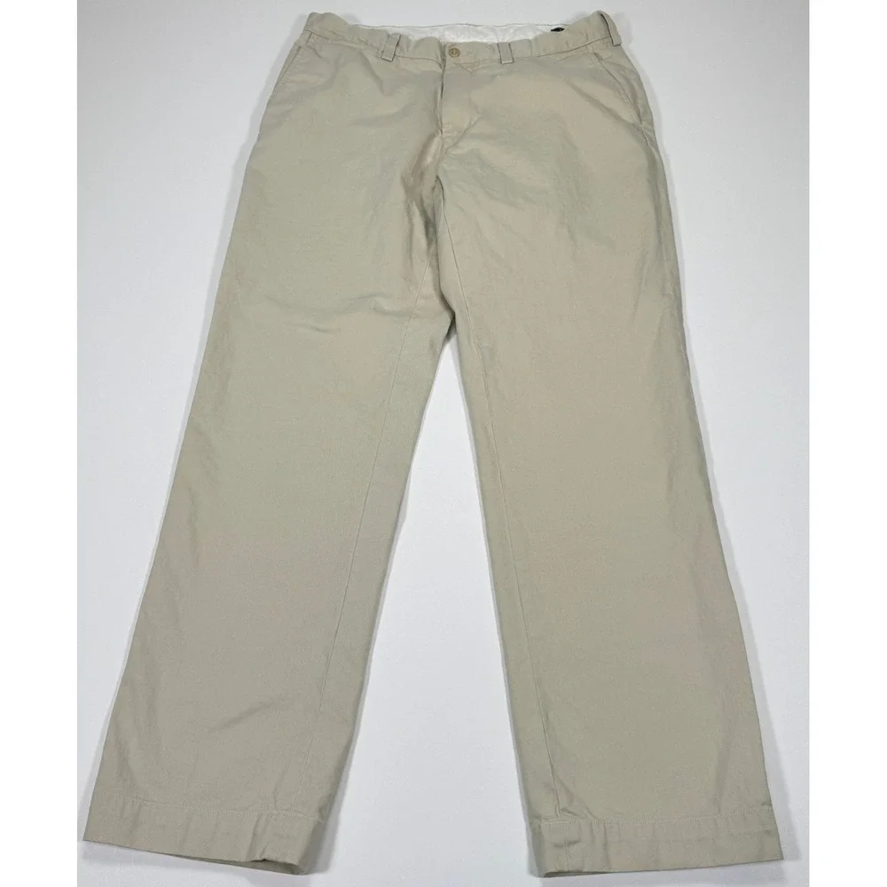 Polo Ralph Lauren Mens Chinos Pants 34x32 Khaki Classic Fit 100% Cotton Casual