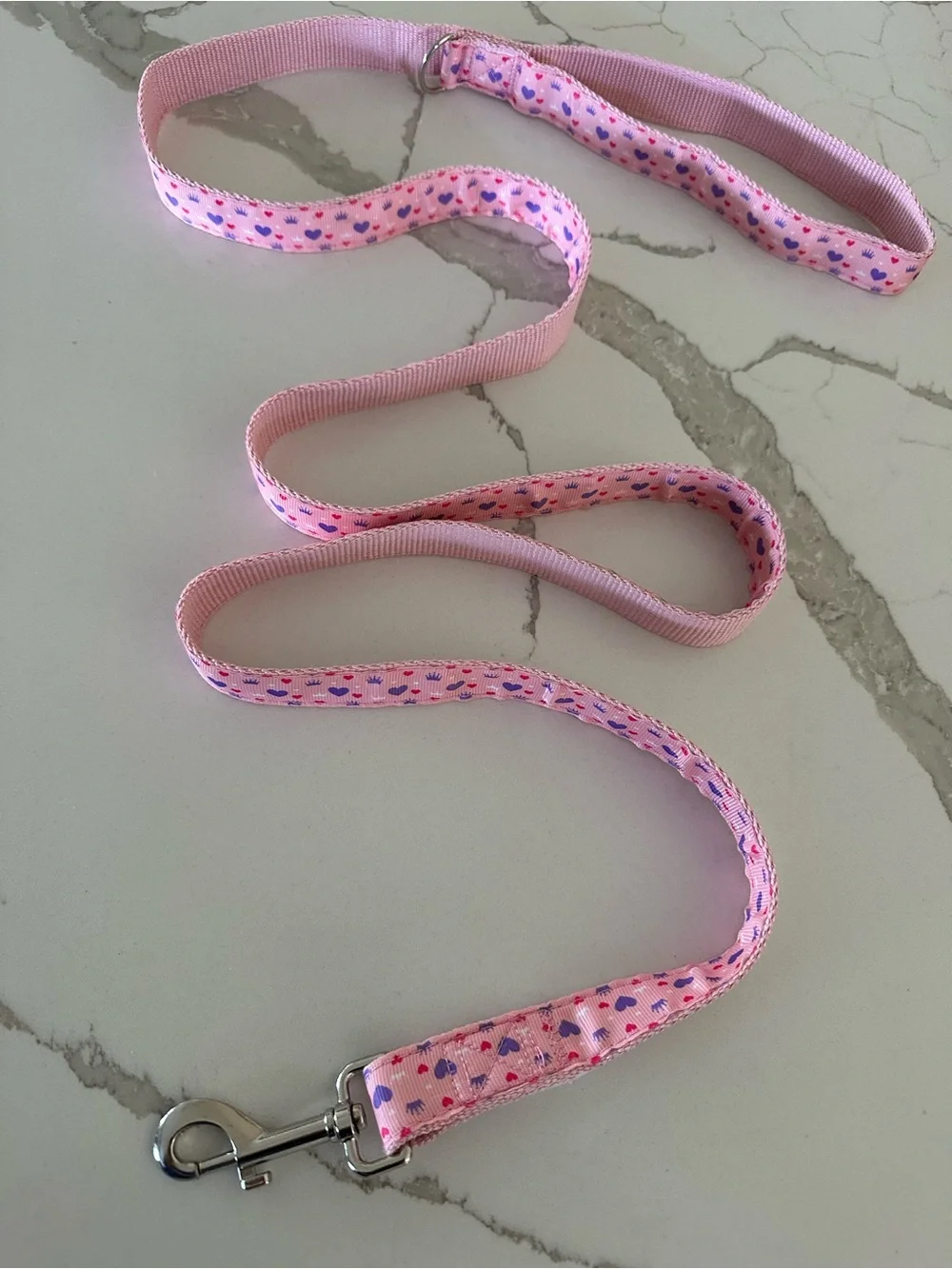 Dog Heart-Print Pink Leash NEVER USED!