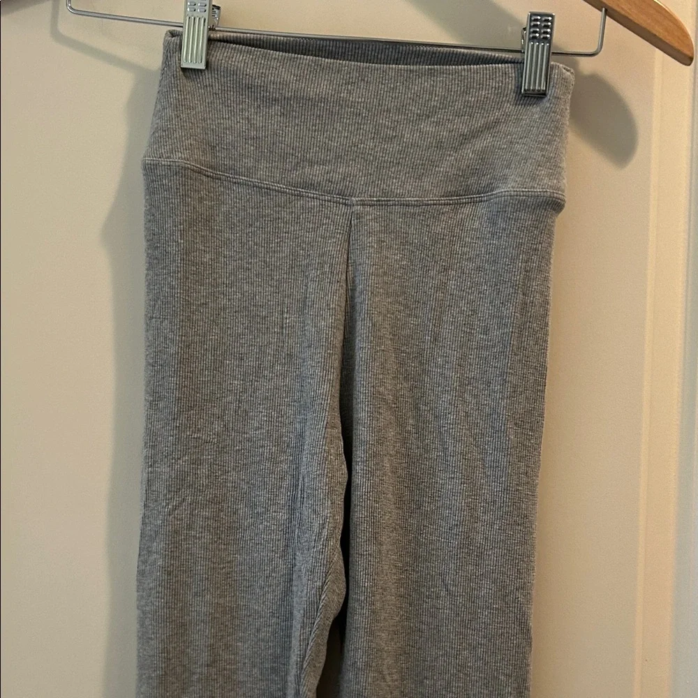 Natural Life Girls' Gray Ribbed PullOn Leggings stretchy viscose elastane size M