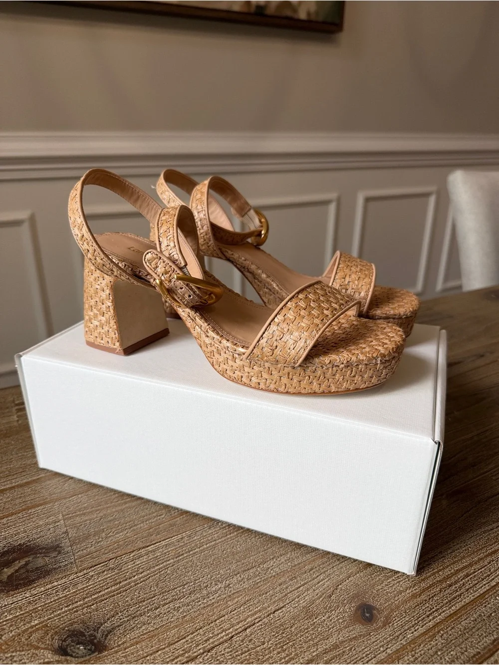 Larroude woven platform