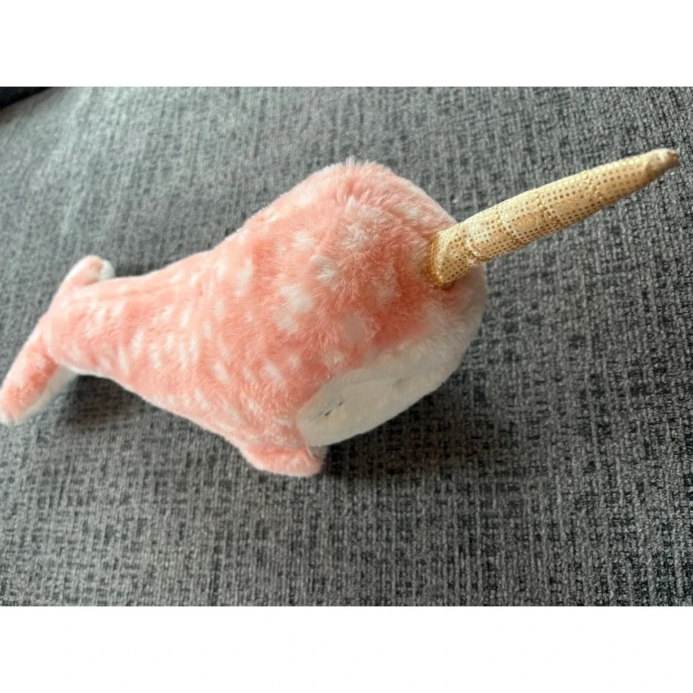 Mary Meyer Narwhal Coral White Sparkle‎ Horn Toy Kids Childrens Stuffed Animal