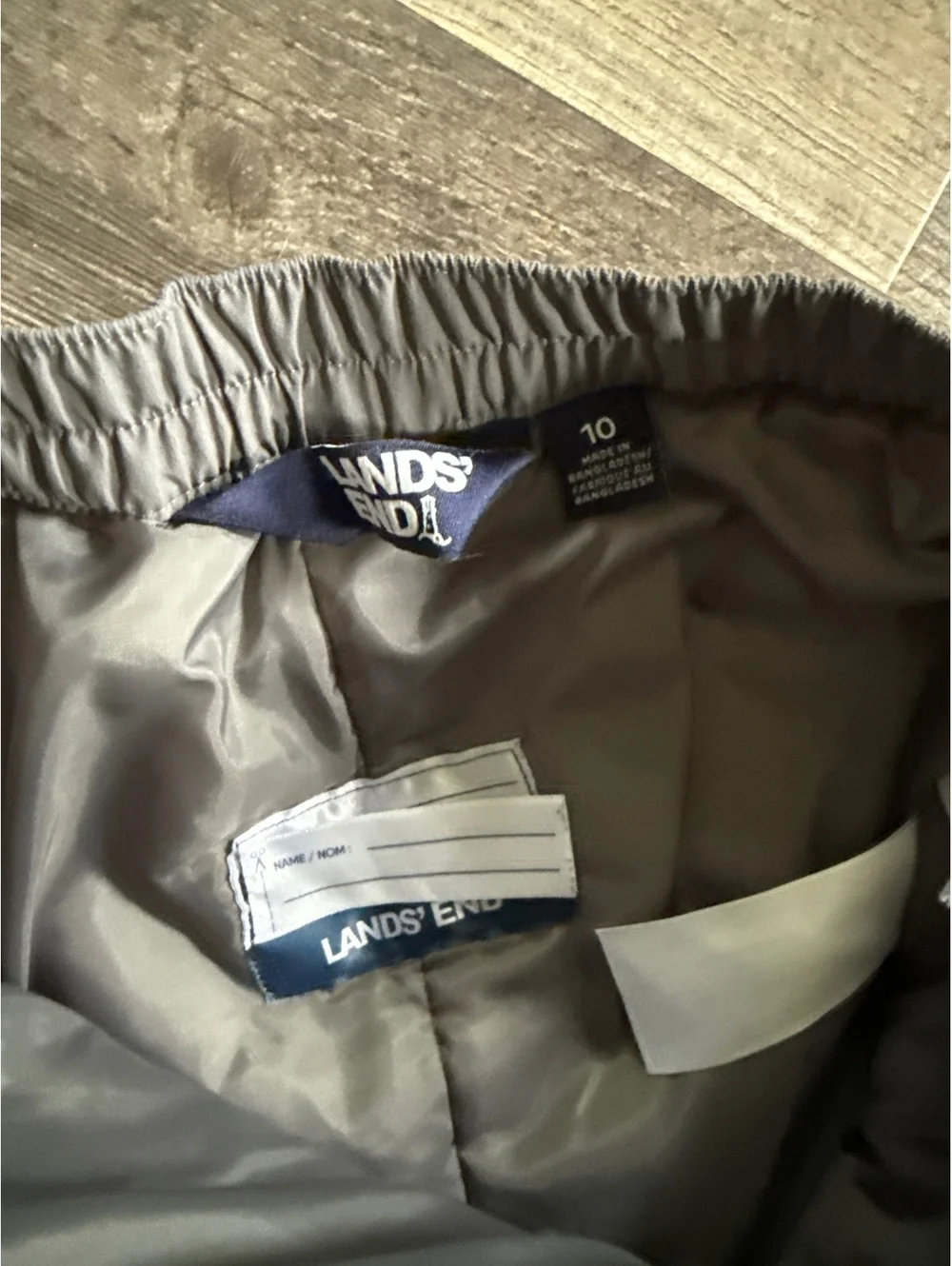 Lands' End Grow-A-Longs Adjustable Gray Snow Pants Size 10