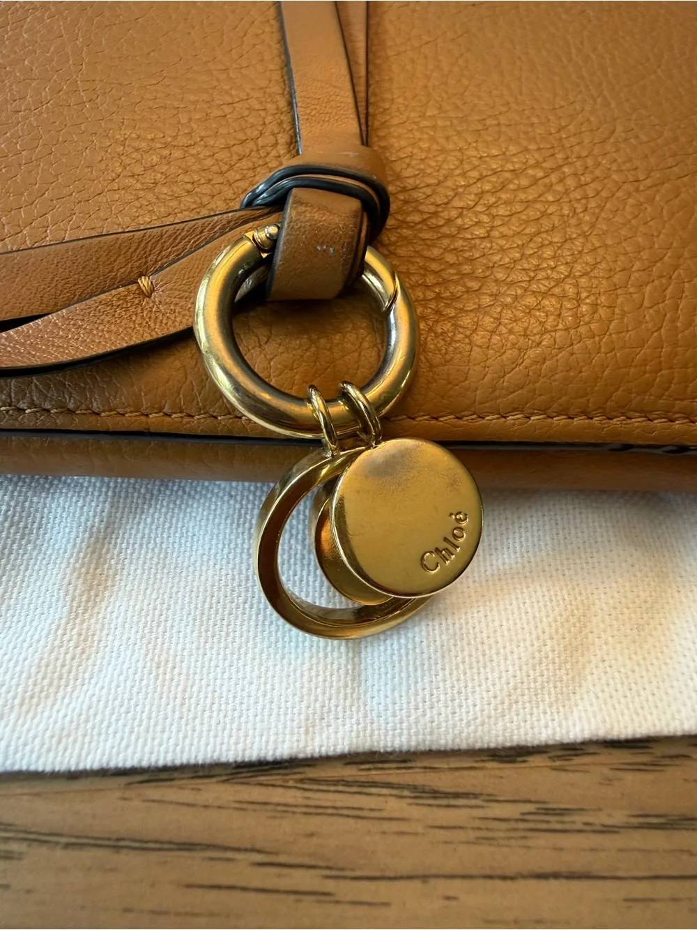 Chloe leather features tan