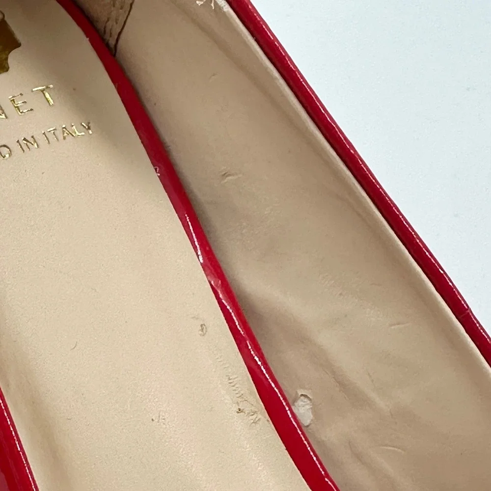 Monet red patent