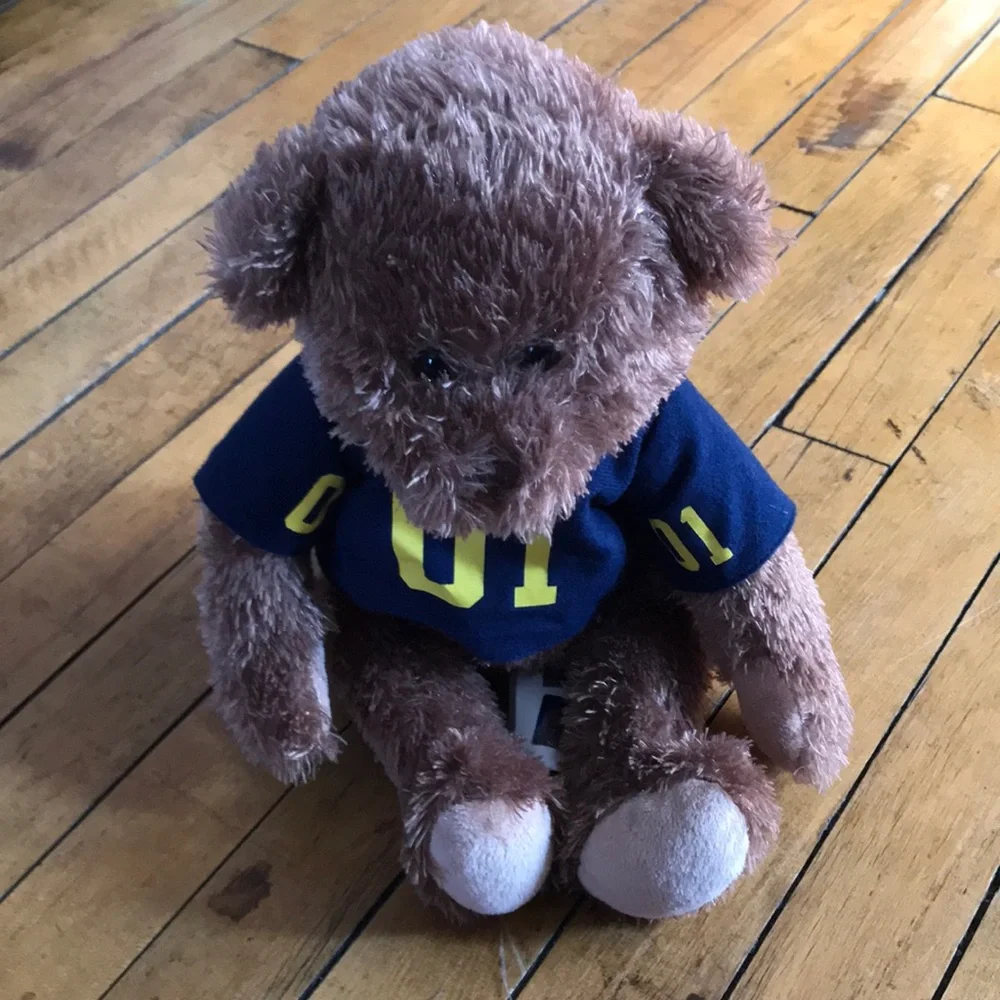 Michigan‎ Wolverines Adorable Brown Teddy Bear with Navy Shirt