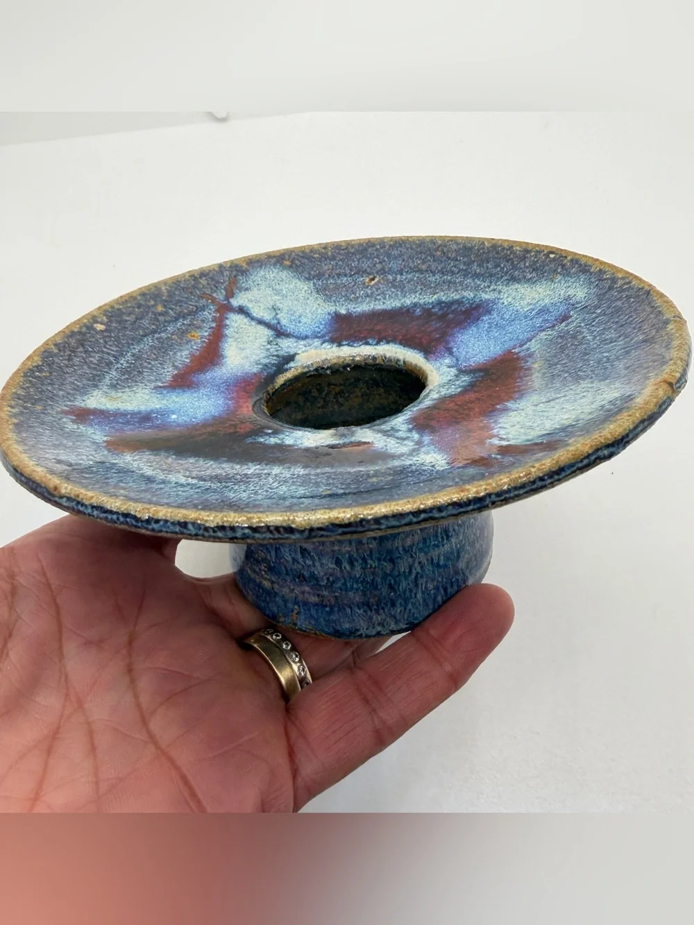 Handmade blue red