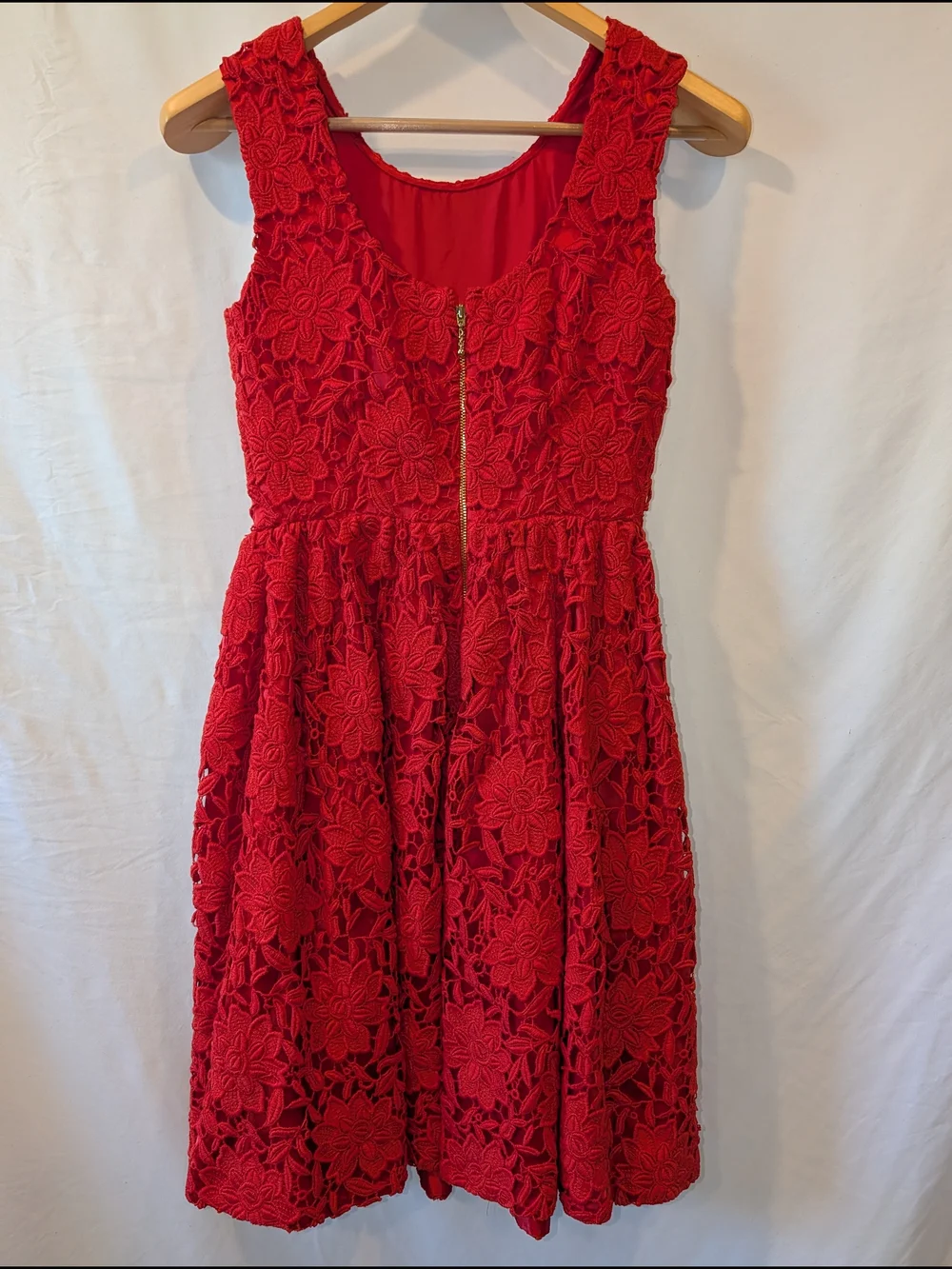 kate spade Red Floral Lace sleeveless Midi Dress party holiday cocktail‎ luxury