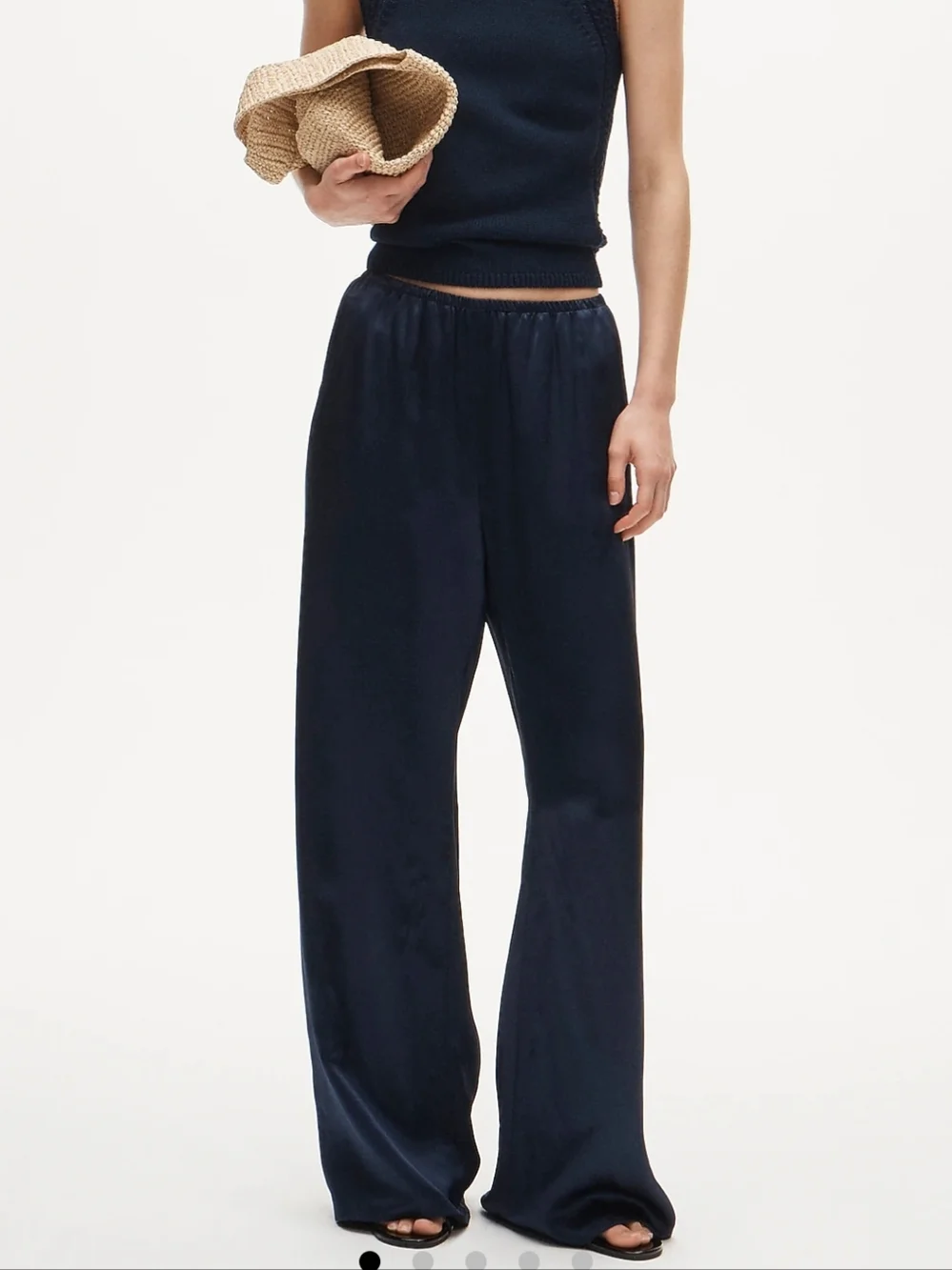J Crew Cosmo pant in luster charmeuse CN714 Size L NWT Navy