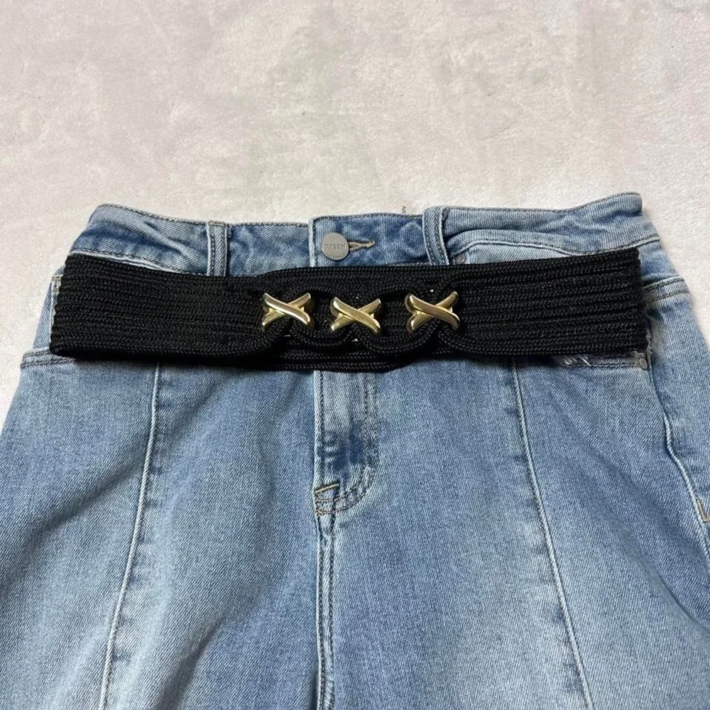 Vintage‎ 1990s La Rue Black Braided Belt cummerbund statement