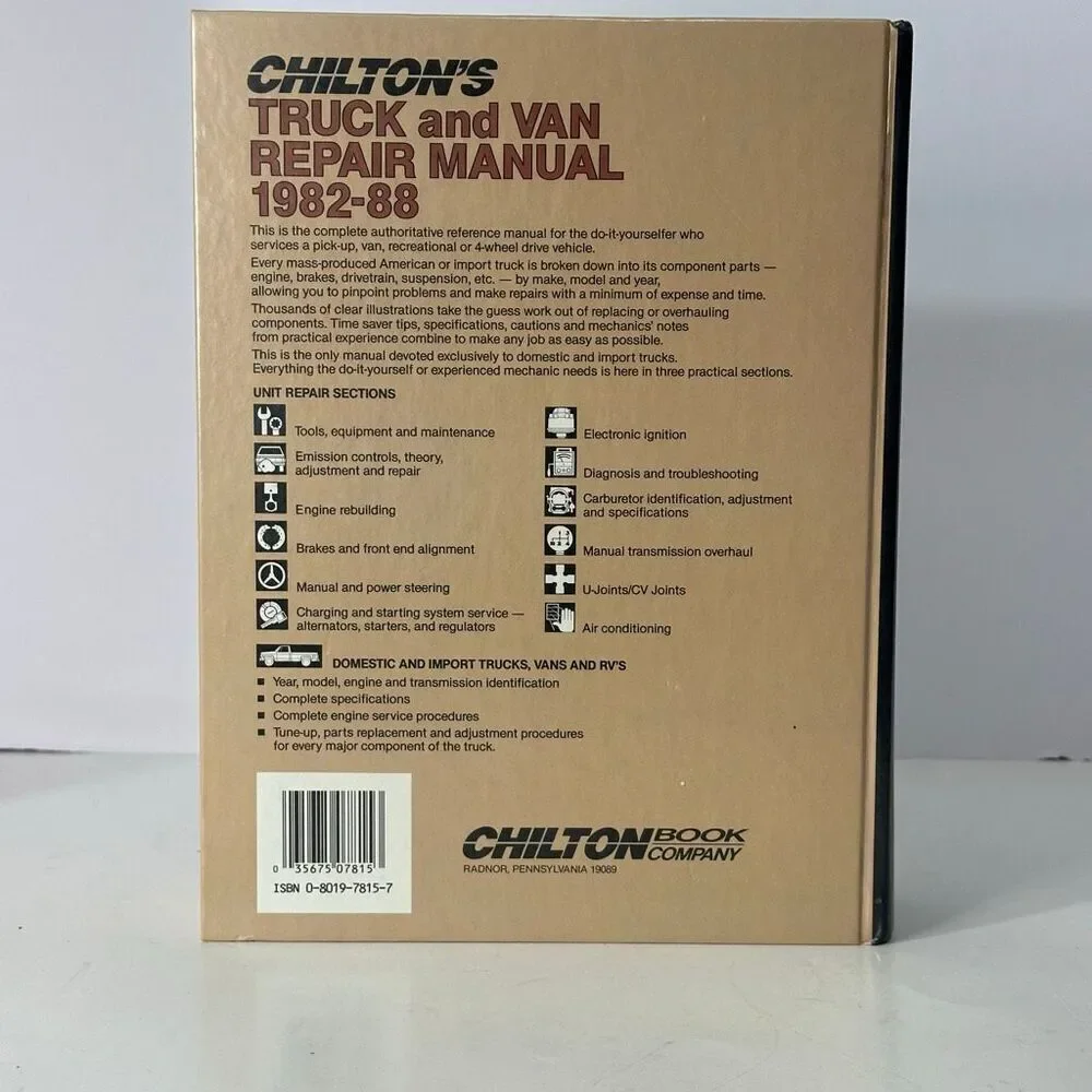 Vintage Chilton’s Truck and Van Repair Manual 1982-1988