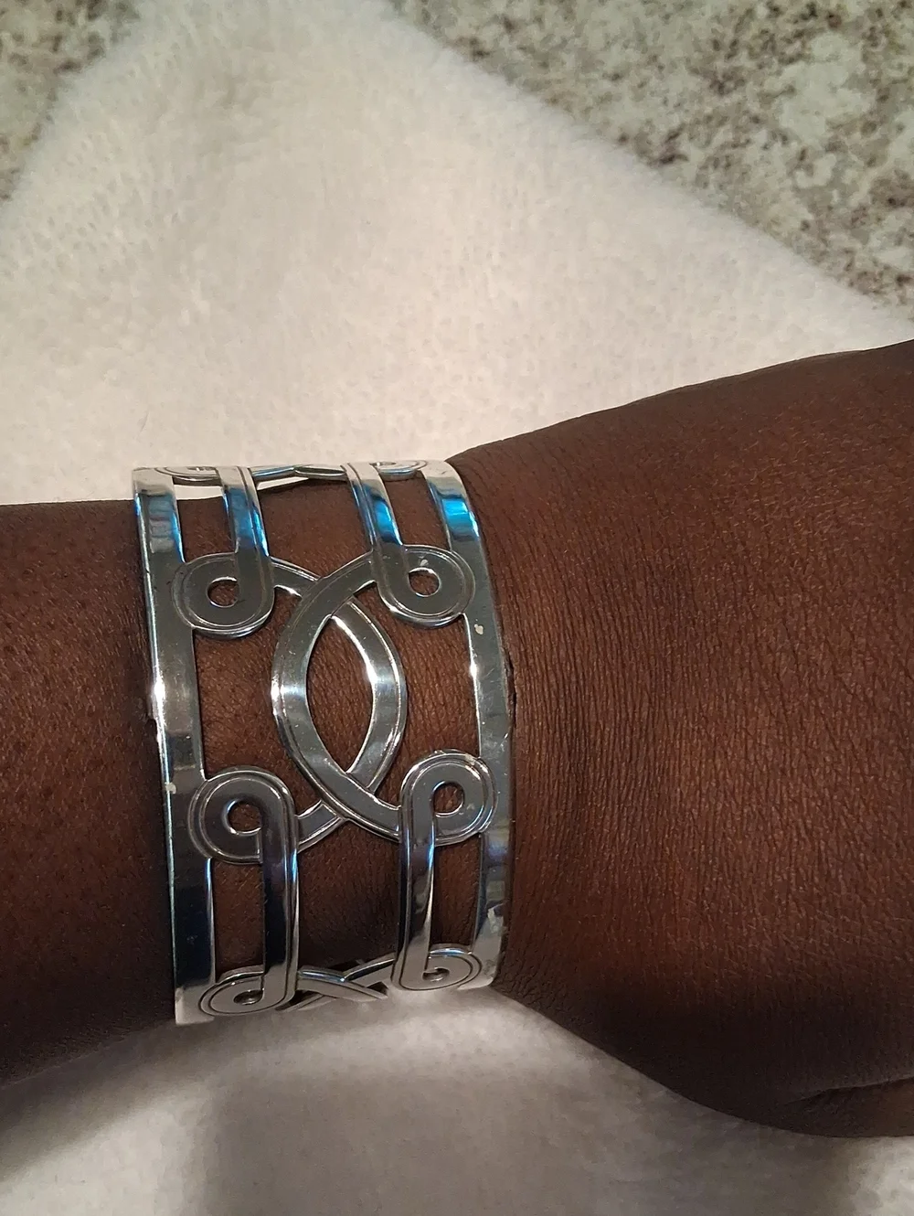 A. Silver-tone Openwork Cuff Bracelet - Women's Jewelry