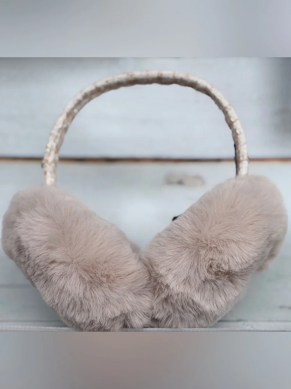 Plush Faux Fur Earmuffs in Blush