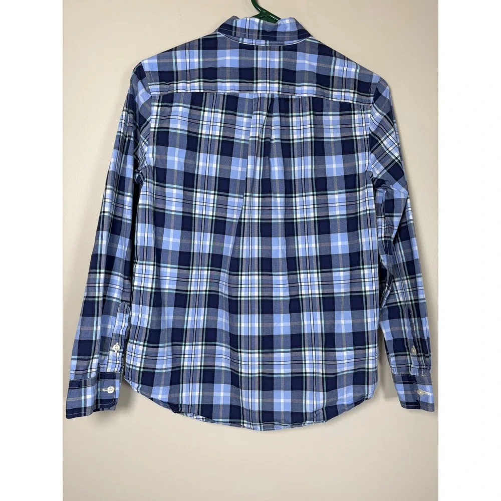 Ralph Lauren Kids Boys Red Blue Plaid Cotton Button Down Shirt Large 14-16 Pony