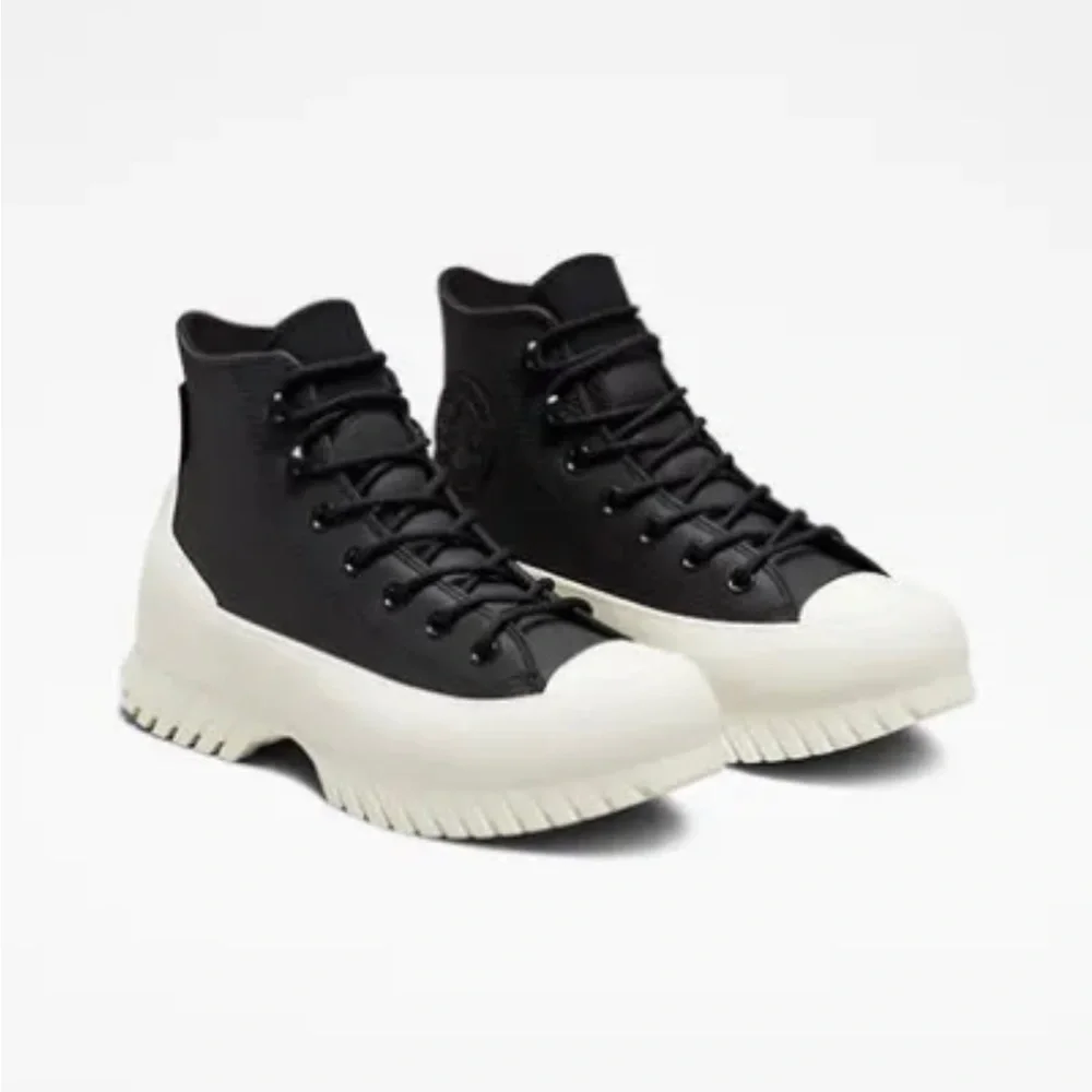 Converse Lugged Leather black & beige shoes sz m 9 w 10 NWT NIB NEW