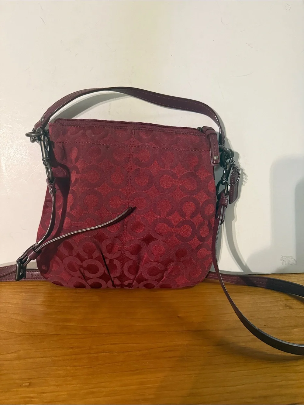 Coach Burgundy Signature Crossbody Purse