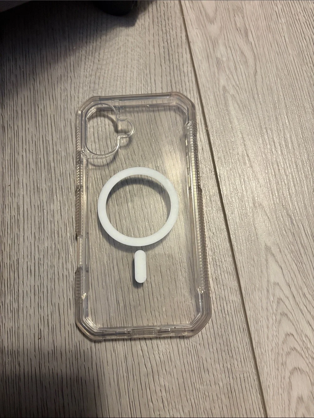 Clear MagSafe-Compatible Protective Phone Case with White Ring