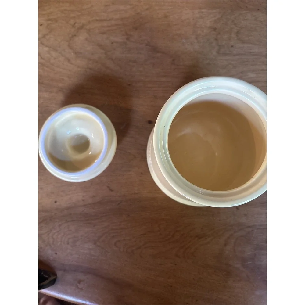 Martha Stewart Container & Lid Beaded Trim Farmhouse Style Yellow Kmart Tag