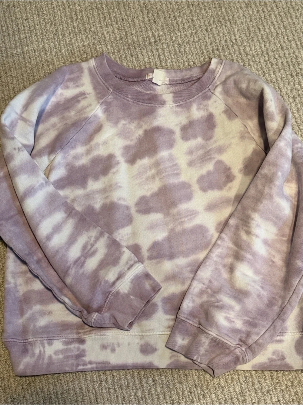 Crewcuts Lilac Tie-Dye Crewneck Sweatshirt - Lavender & White