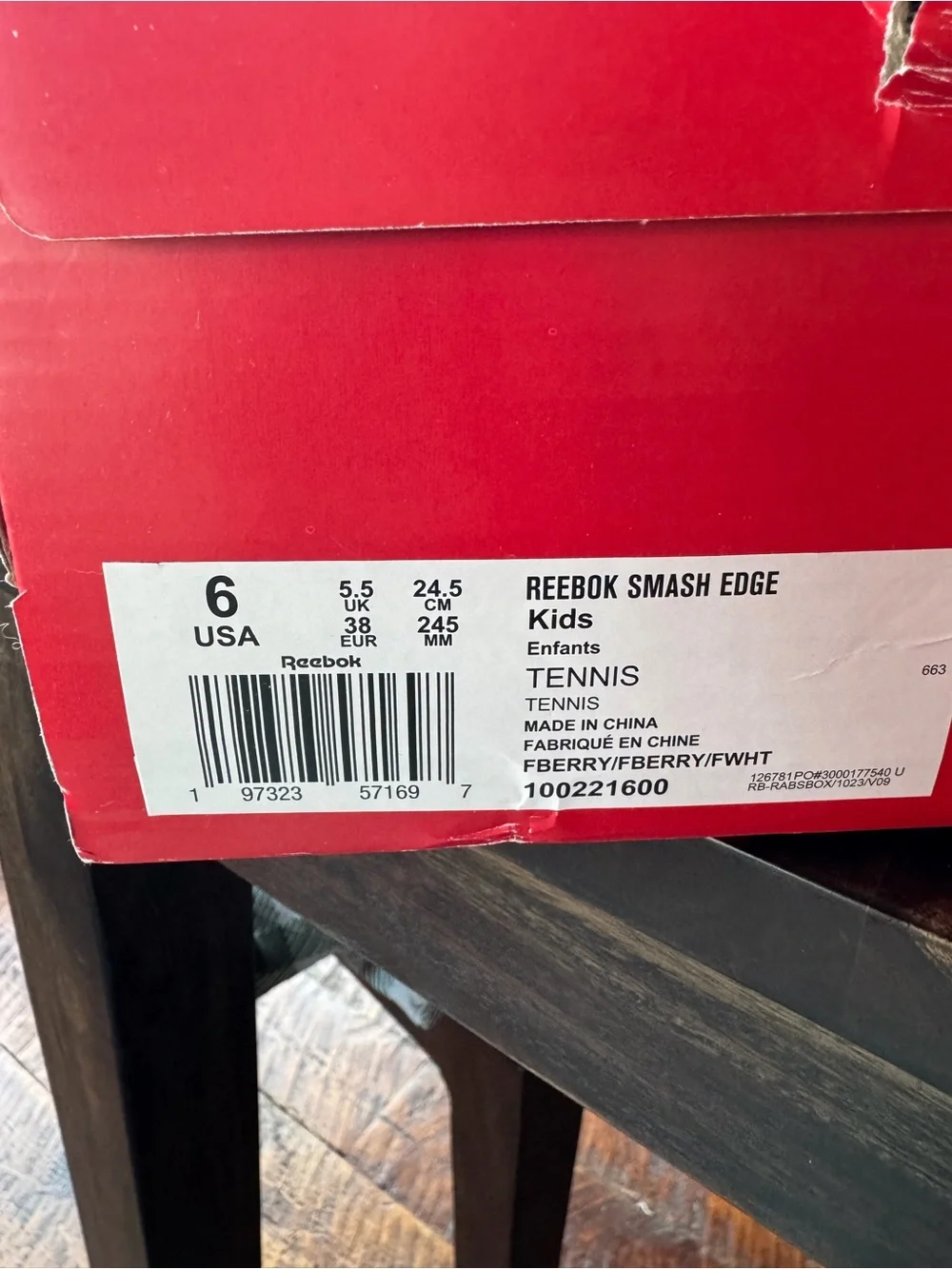 Reebok youth sneaker