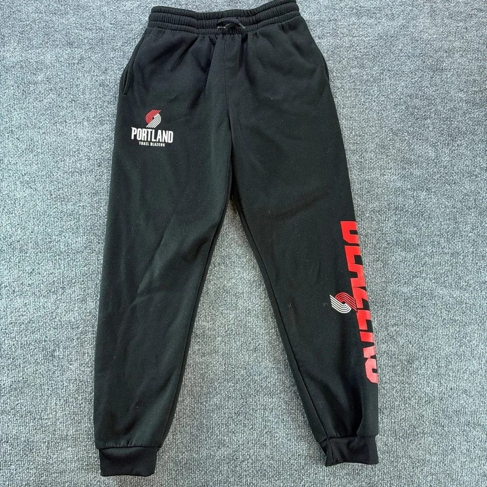 NBA Portland Trail Blazers Youth Black Fleece Jogger Sweatpants Kids L 14-16