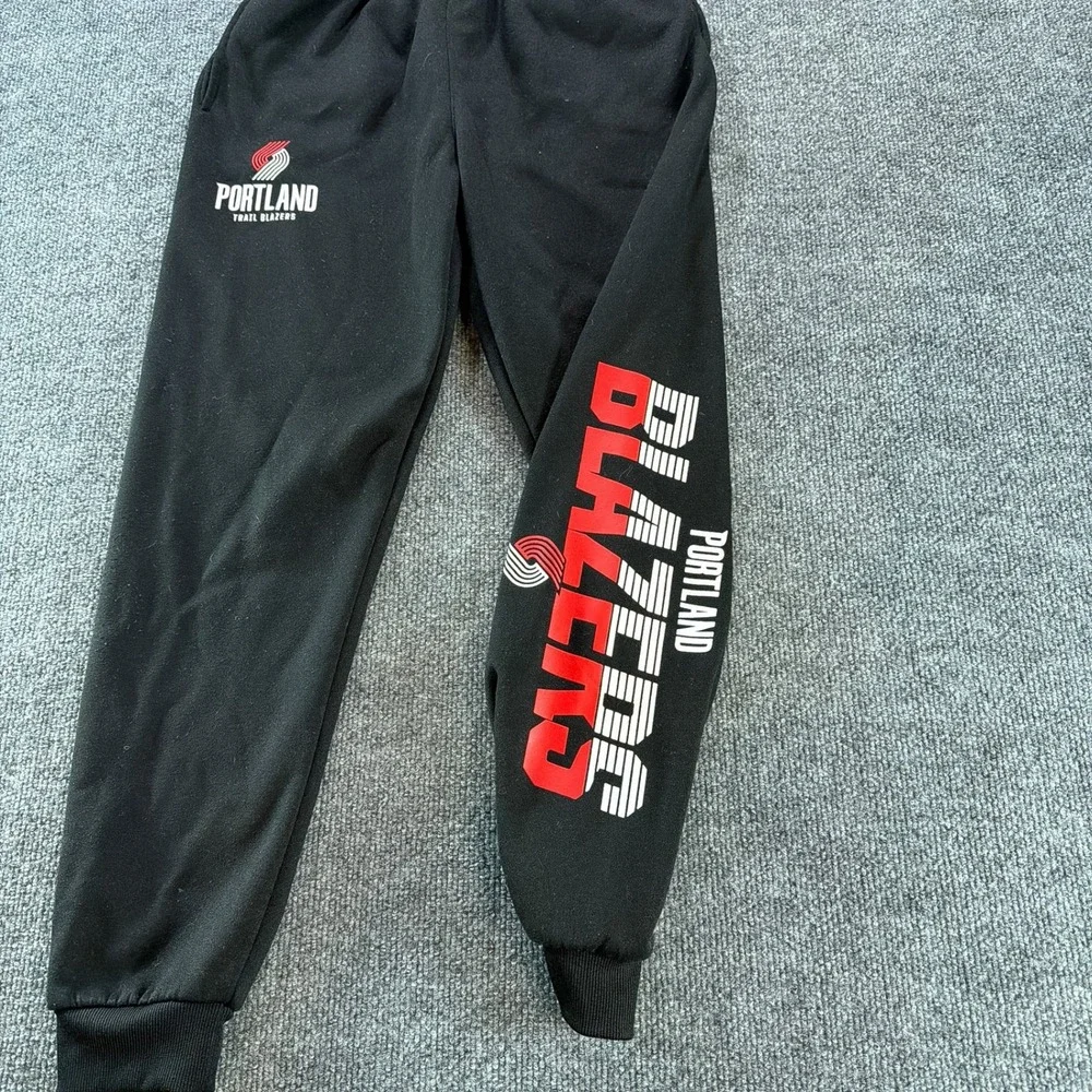 NBA Portland Trail Blazers Youth Black Fleece Jogger Sweatpants Kids L 14-16