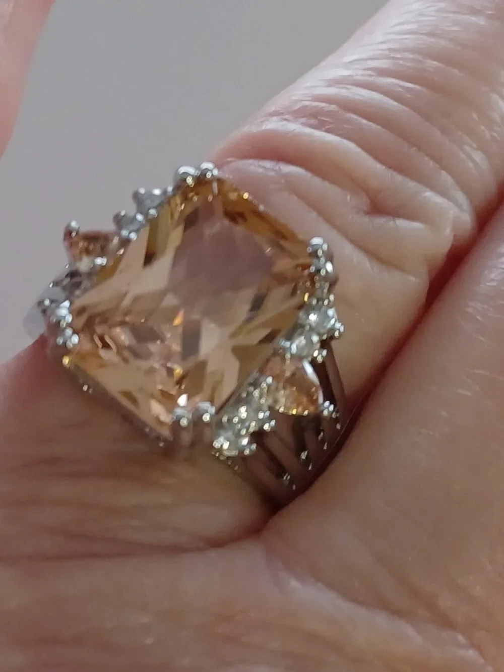 Size 8 New Citrine Statement Ring