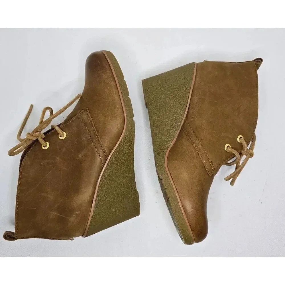 Sperry Women's Harlow Cognac Ankle Boot Nubuck Leather Size 6.5 B