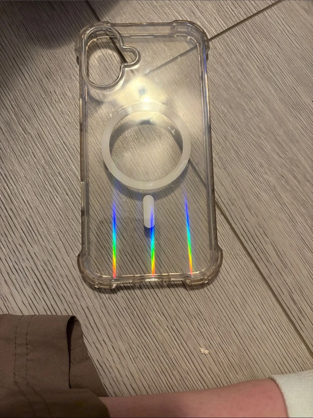 Clear MagSafe-Compatible iPhone Case with White Ring
