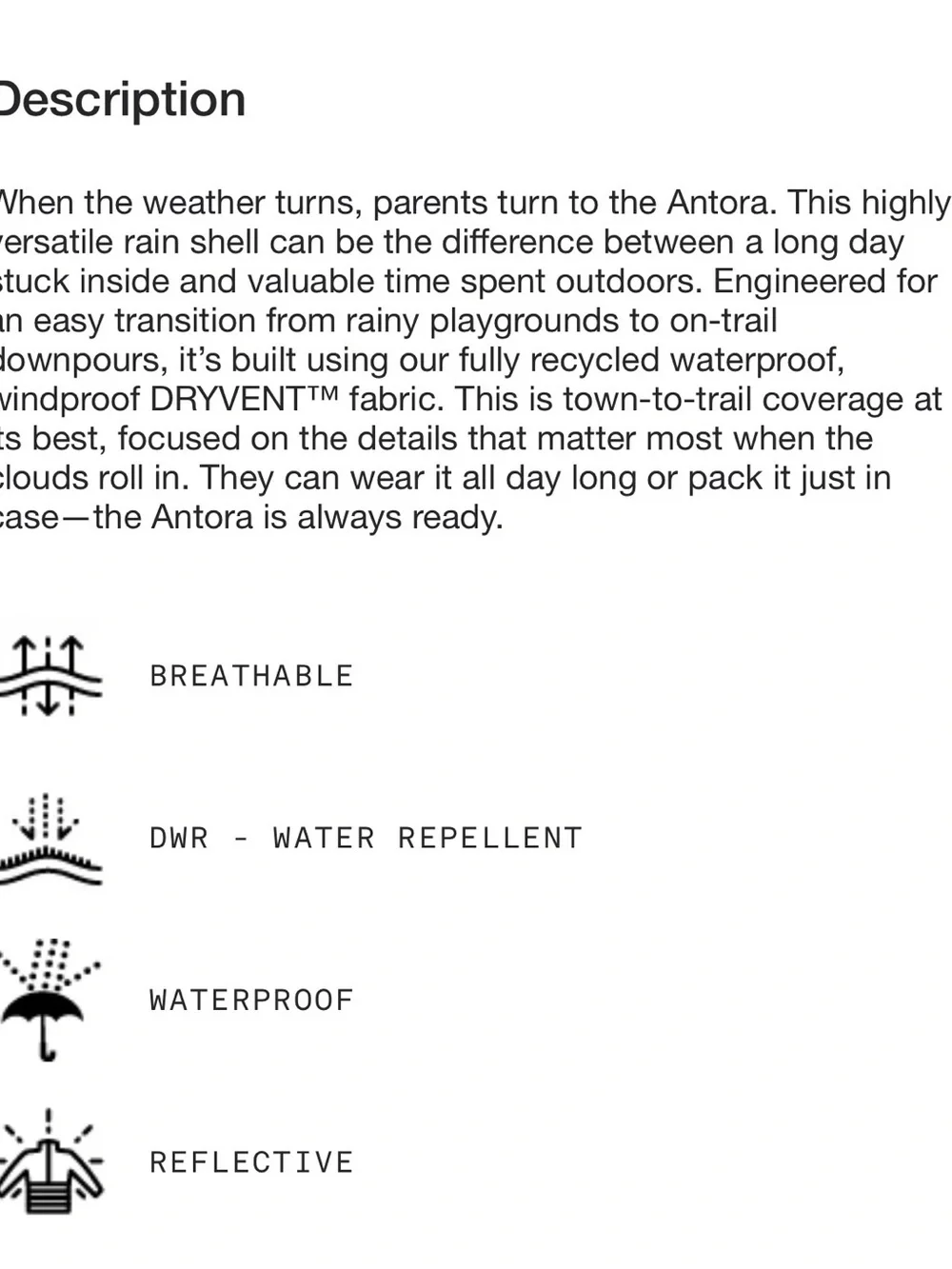 The North Face care panels