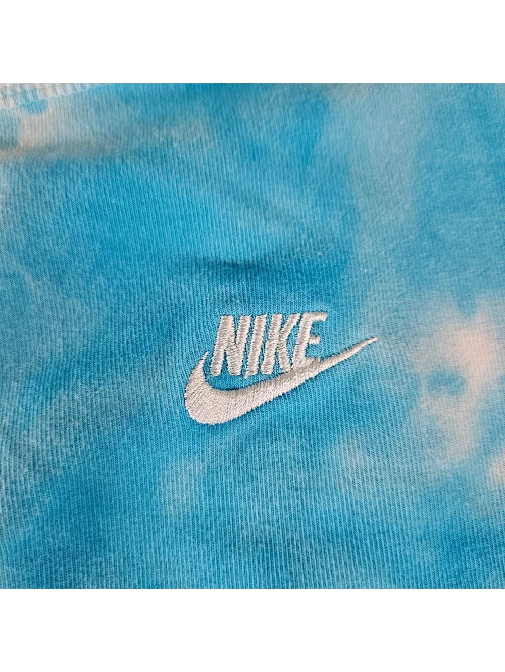 Nike Girls Leggings Size Large L Blue White Tie Dye Cloud DX5045-468 Sportswear