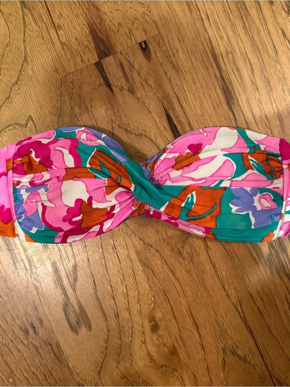 Sunshine 79 Pink Floral Bandeau Swim Top - Multicolor