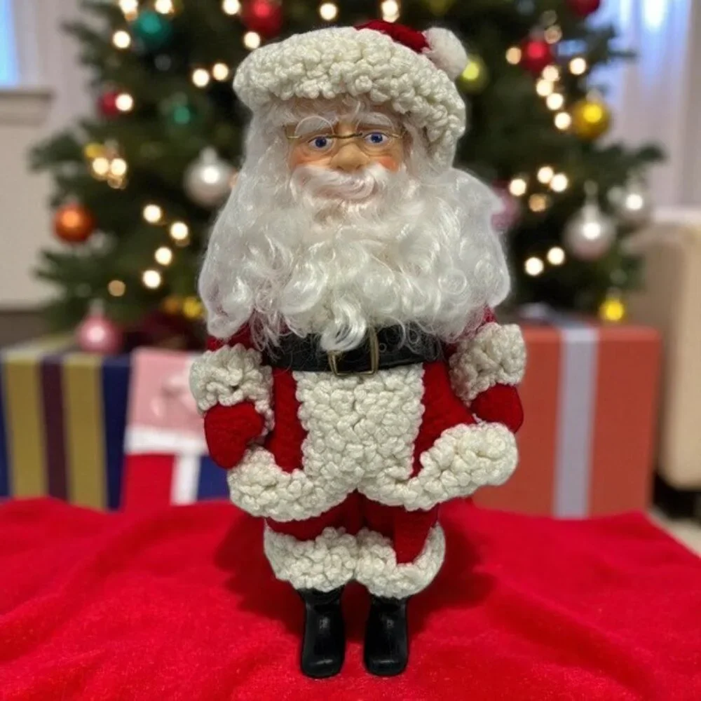 Vintage 1990 Billie Pepper Christmas SANTA CLAUS with Crochet Clothes Suit 14”
