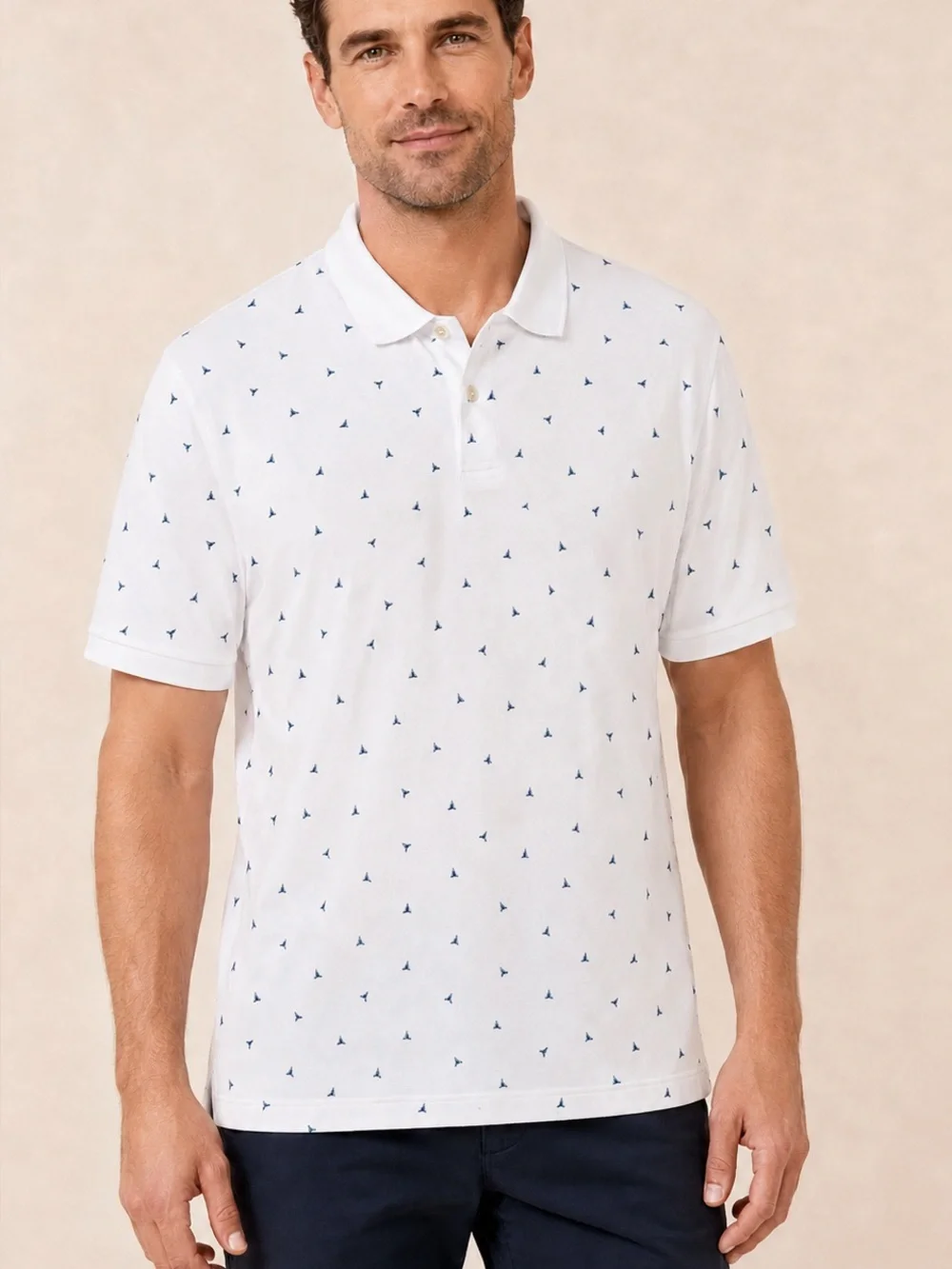 Banana Republic Luxe Touch Performance Polo Men’s XL Tall Geometric Print