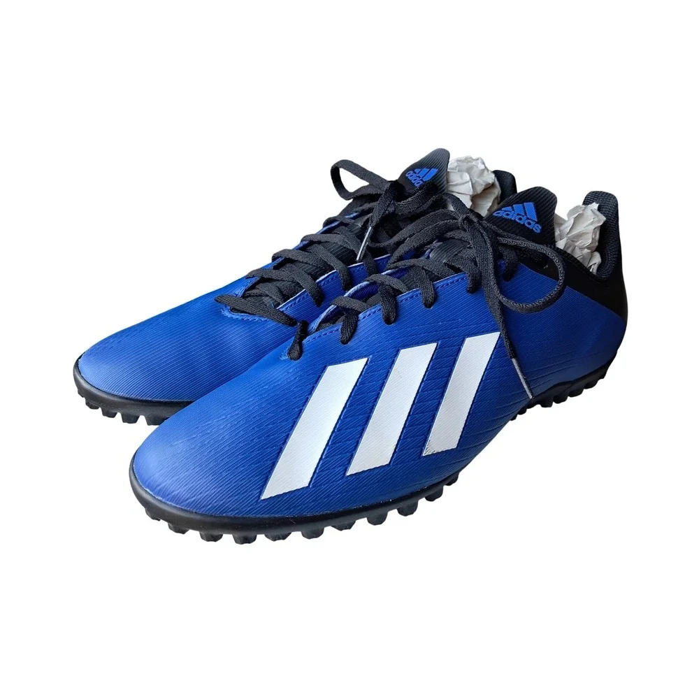 Adidas X 19.4 TF Men Blue Black Turf Soccer Shoes FV4627 Size 12