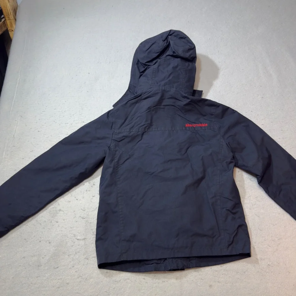 Abercrombie & Fitch Weather Warrior Navy Blue Fleece Lined Hooded Jacket Kids‎ M
