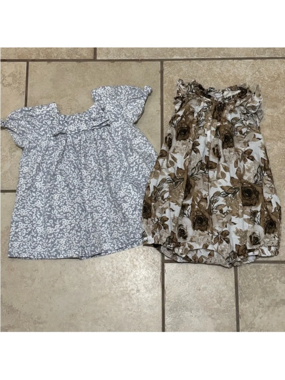 Floral Baby Girl Dresses 2-Piece Bundle Spring Dress Set Size 9-12 Months