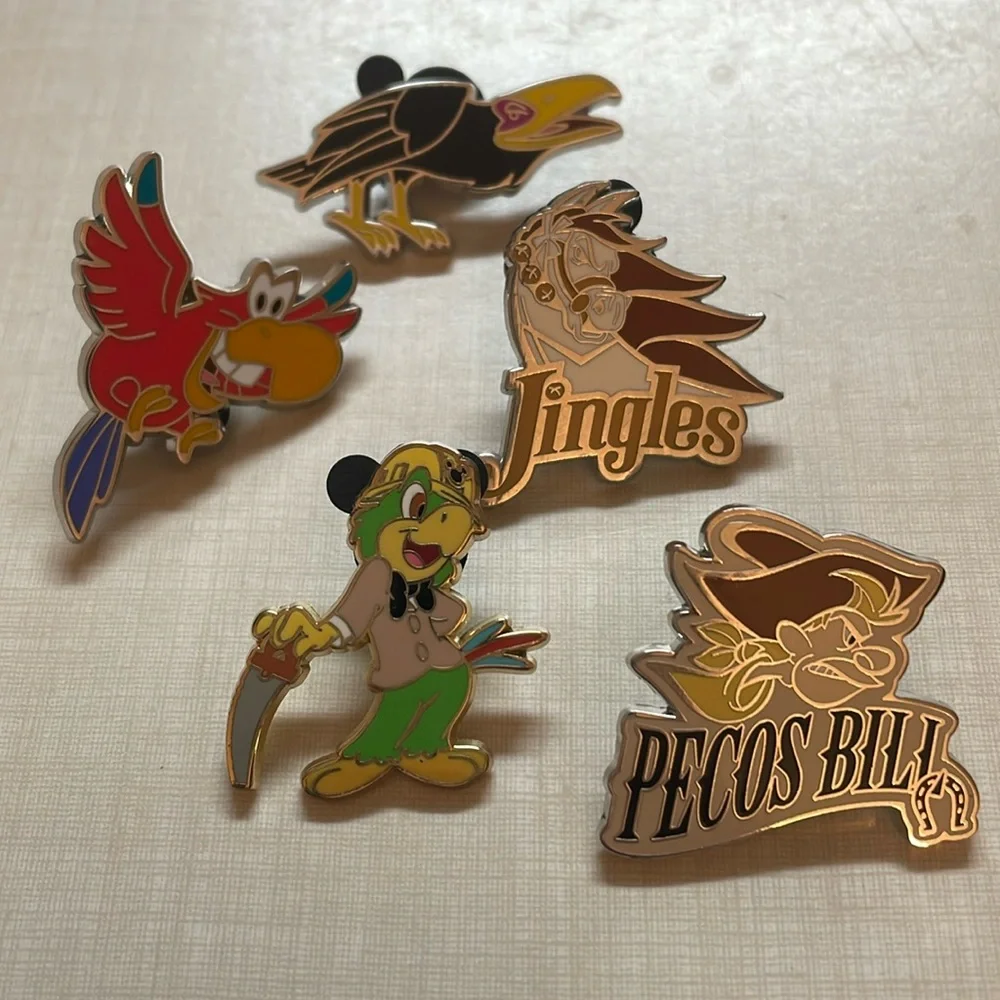 Disney Trading Pins-Set of 5 (Pecos Bills, Jingles, 3 Disney Birds)