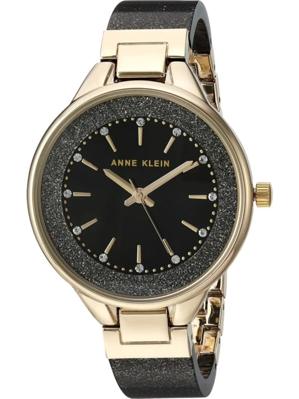 Elegant Crystal Accented Resin Bangle Watch for Women - Stylish & Chic Timepiece