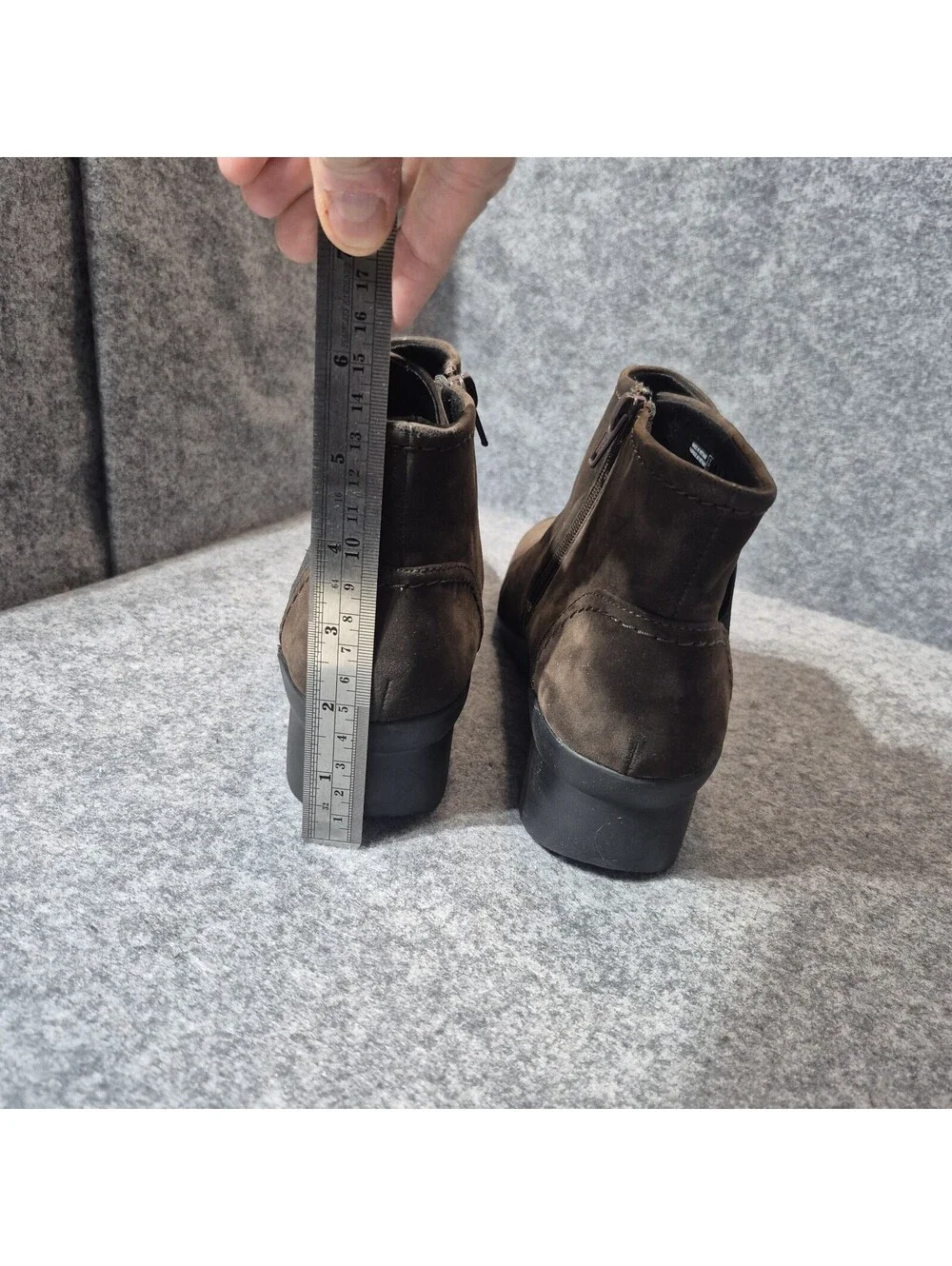 Cloudstepper By Clark Cadell Rush Leather Boots Zip Wedge Heel Size 9