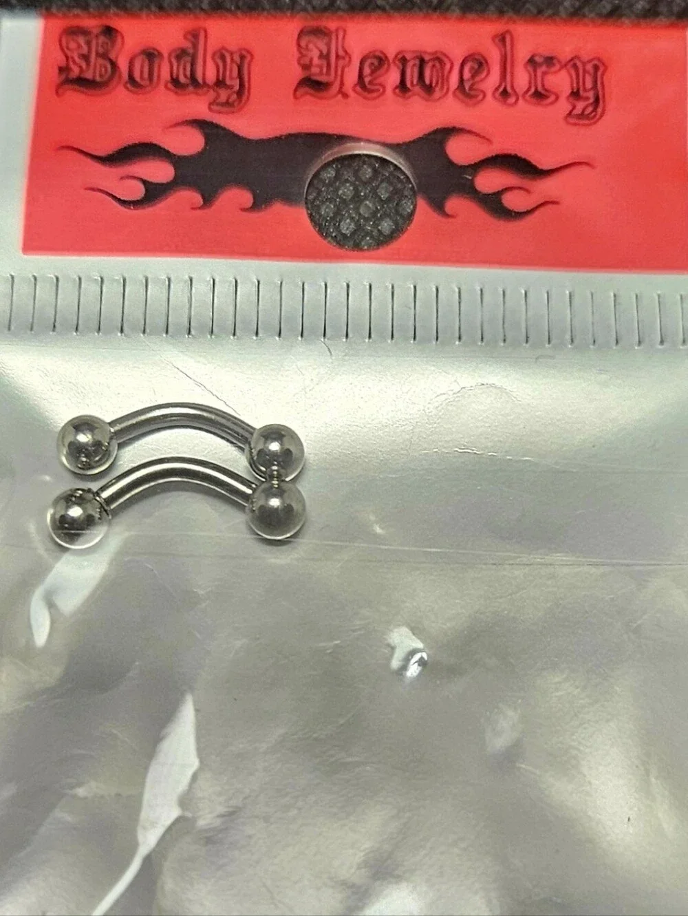 2 Curved Eyebrow Barbell 16 GA - 1.2mm Surgical Steel Length 1/4